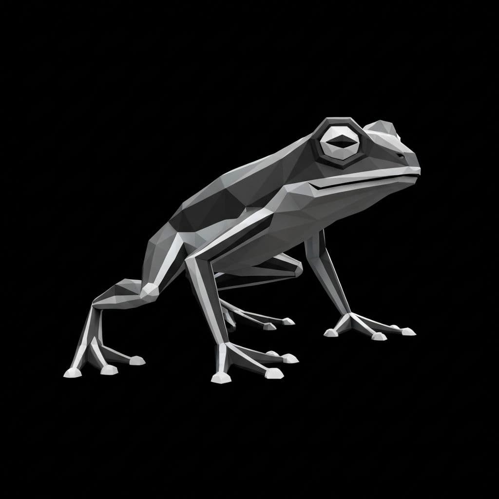 Kyrbit low-poly frog mascot